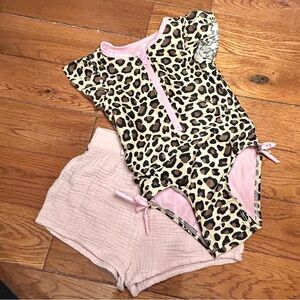 Cat & Jack Leopard Print Bodysuit with Pink Accents